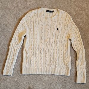 Polo by Ralph Lauren Men's Cream Cable Knit Sweater